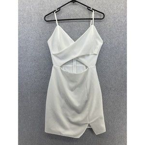 Sugar-Lips Women's Dress Cutout Sleeveless Solid White Size Small Surplice